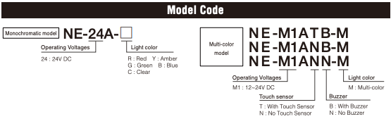 model details for ne multi color signal beacon & led warning light