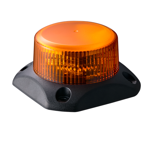 Orange warning light on a white background